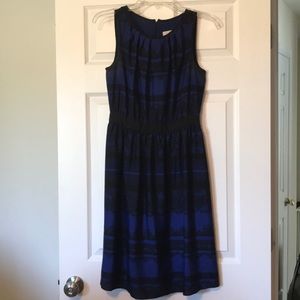 LOFT Blue and Black Sleeveless Dress